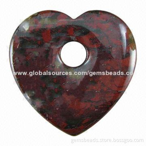Gemstone Heart Brecciated Jasper Pendant